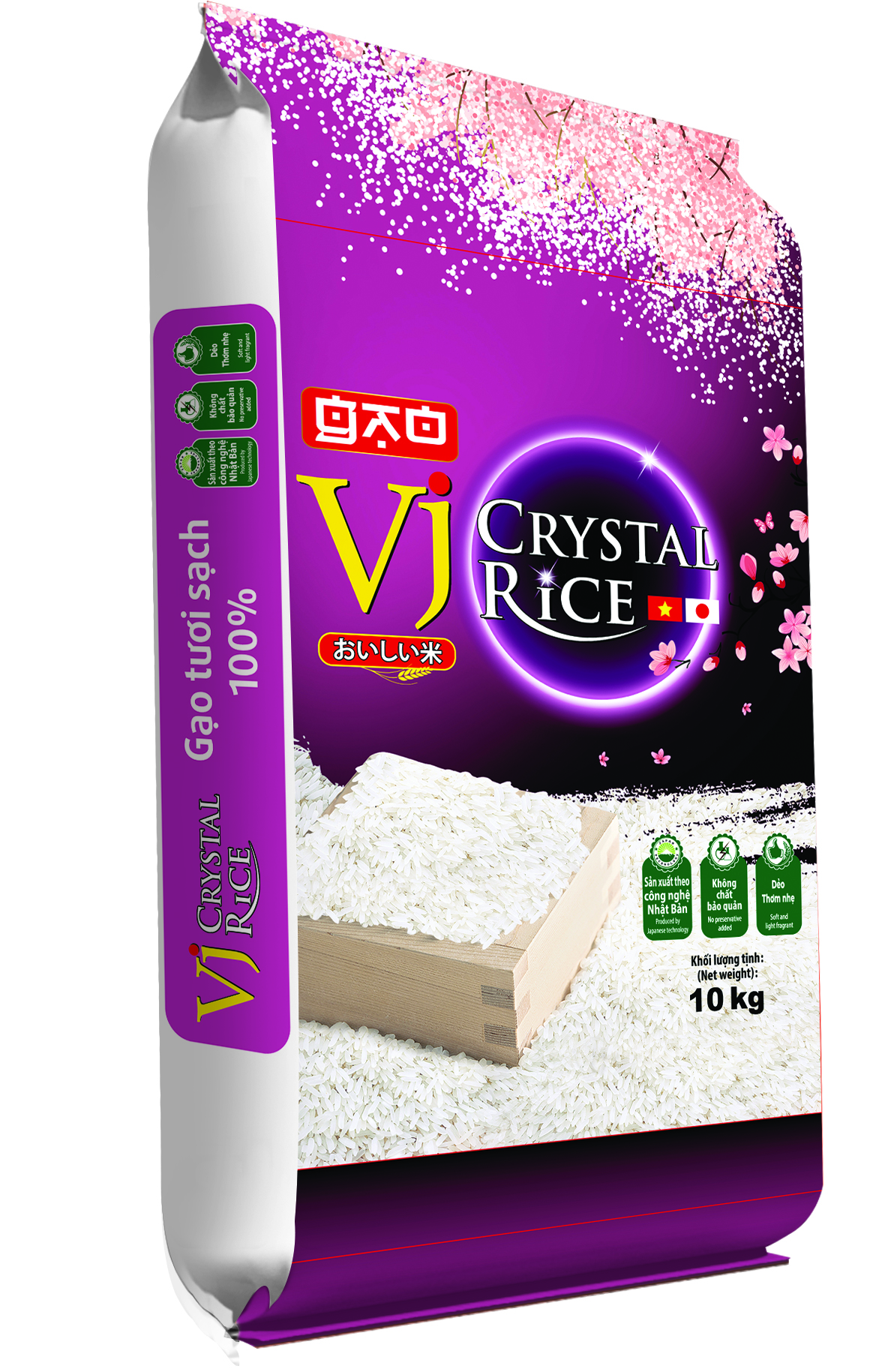 Mockup VJ Crystal - Gạo Vinarice - Công Ty TNHH Lúa Gạo Việt Nam